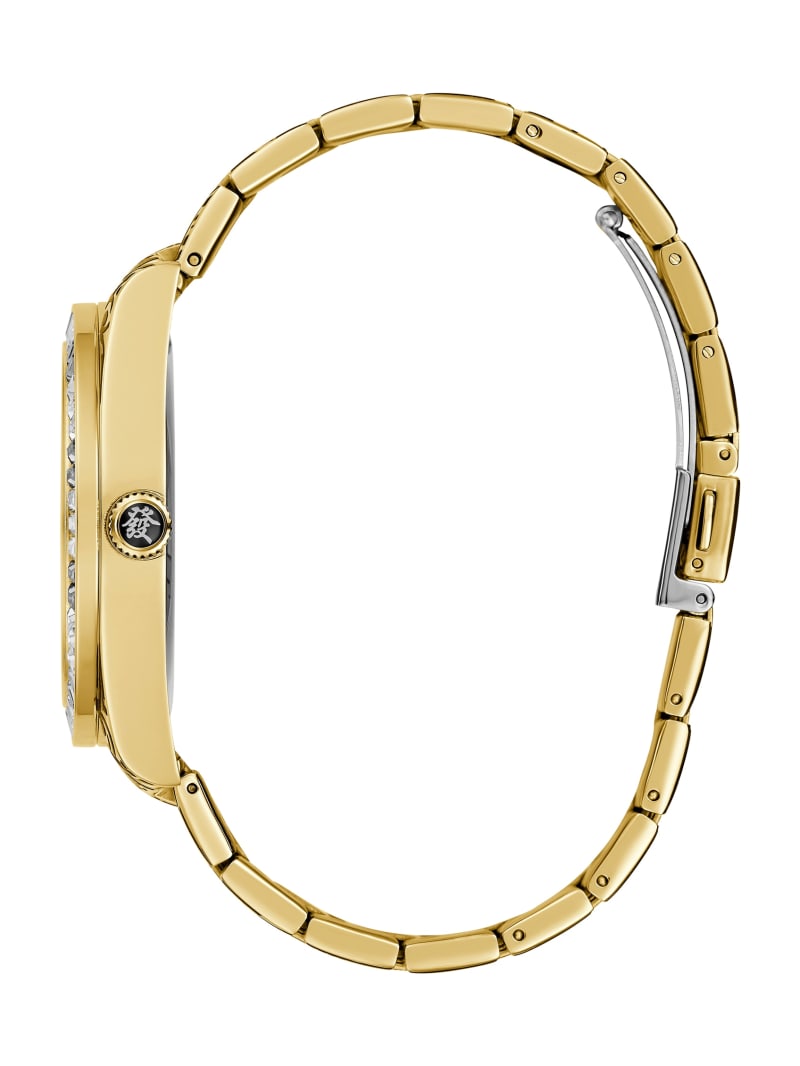 Guess Printed Gold-Tone Multifunction Watch - Gold