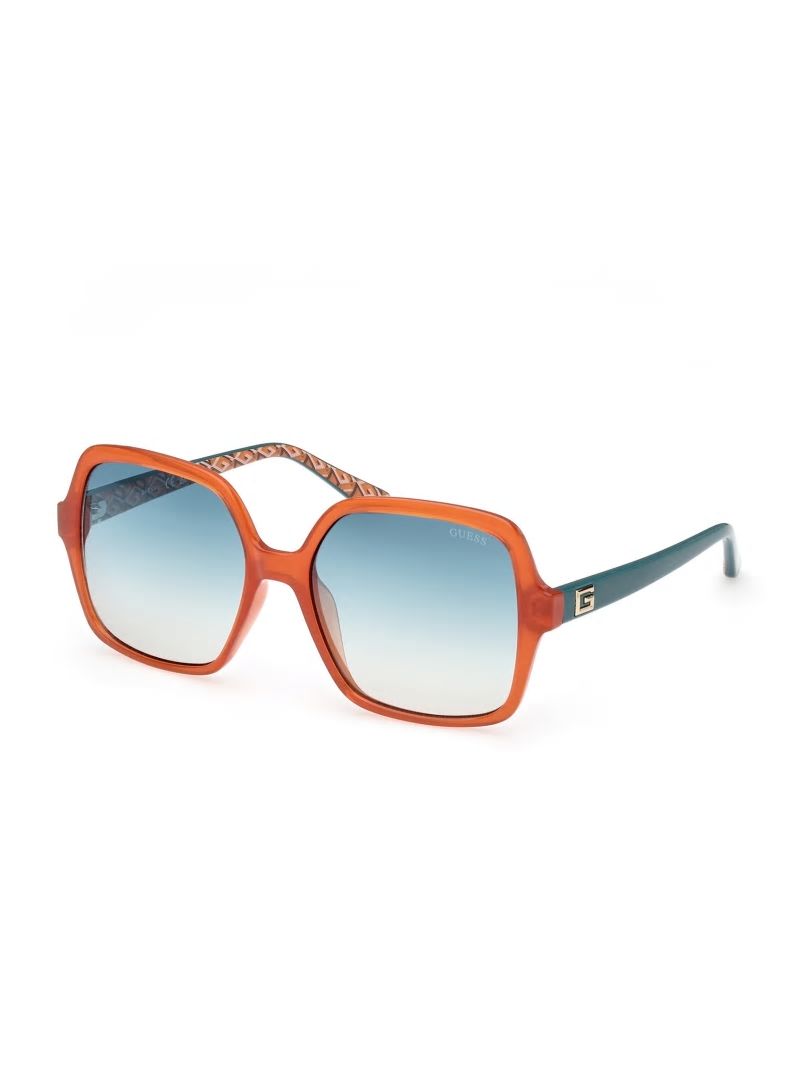 Guess Square G Plastic Sunglasses - Orange