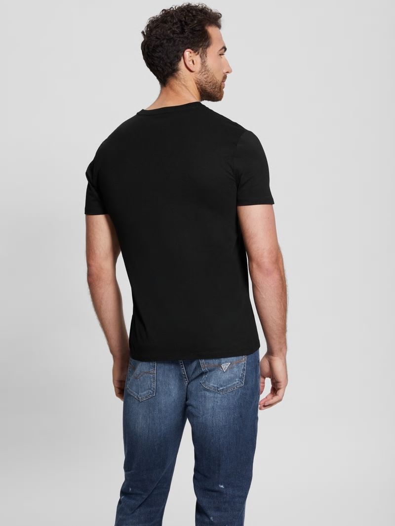 Guess Eco Embossed Logo Tee - Black