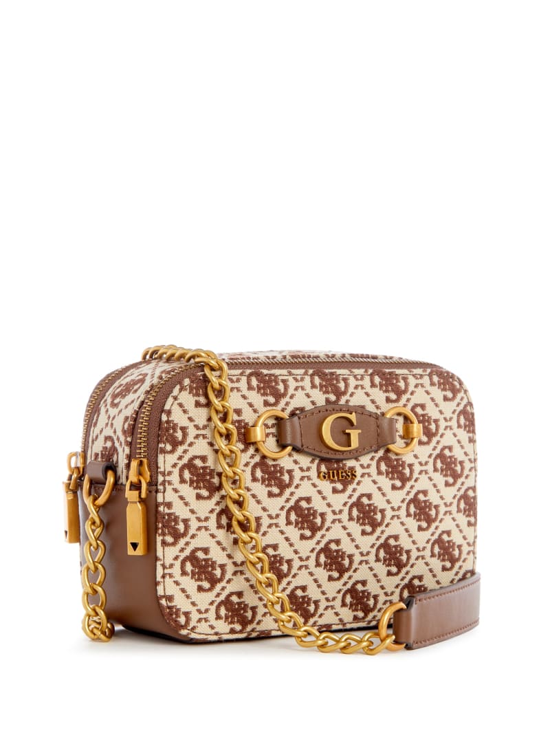 Guess Izzy Jacquard Logo Camera Bag - Brown Multi