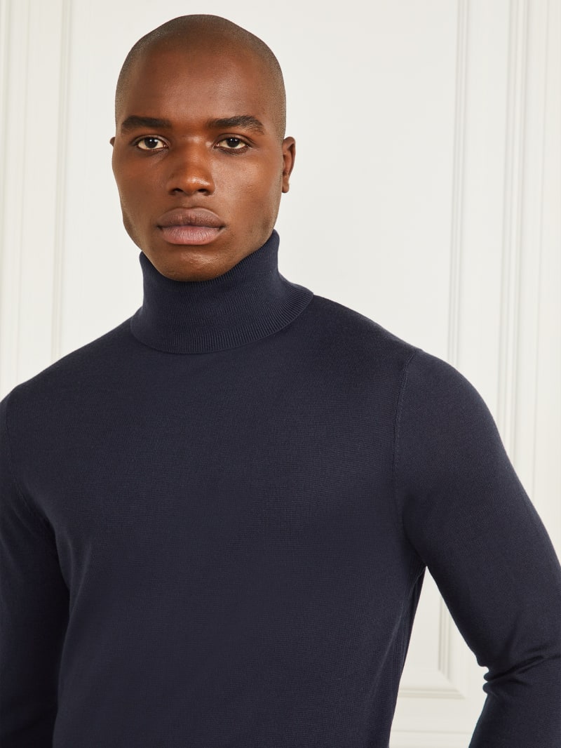 Guess Merino Wool Turtleneck Sweater - Bleu éLéGant