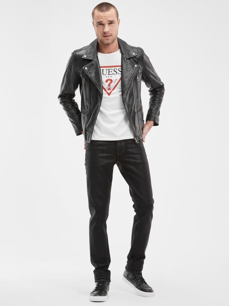 Guess Coated Tapered Jeans - Jet Black Coated