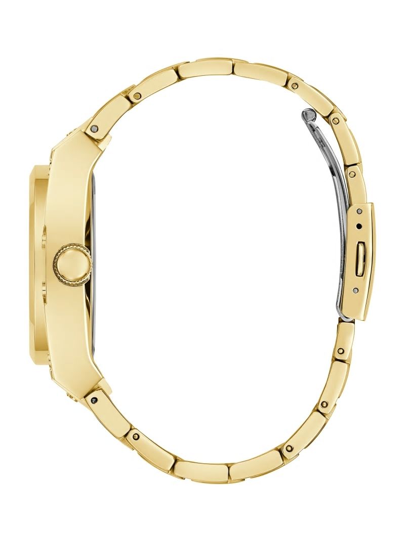 Guess Gold-Tone and Green Multifunction Watch - Gold