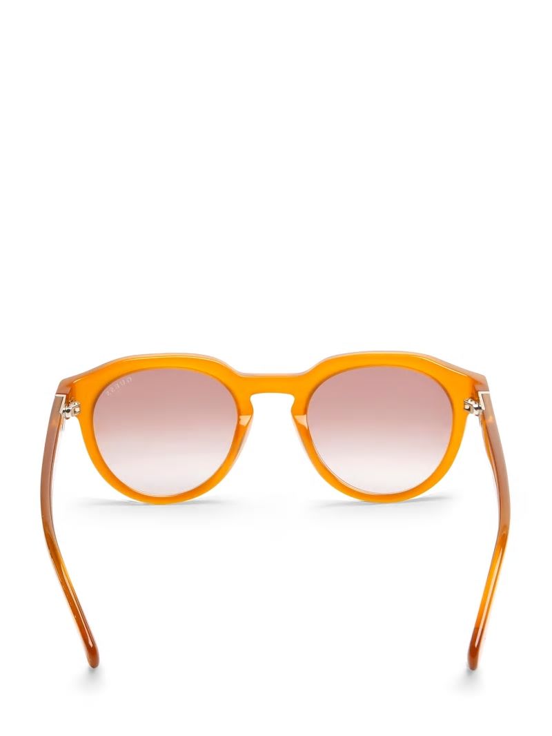 Guess Oversized Round Plastic Sunglasses - Orange