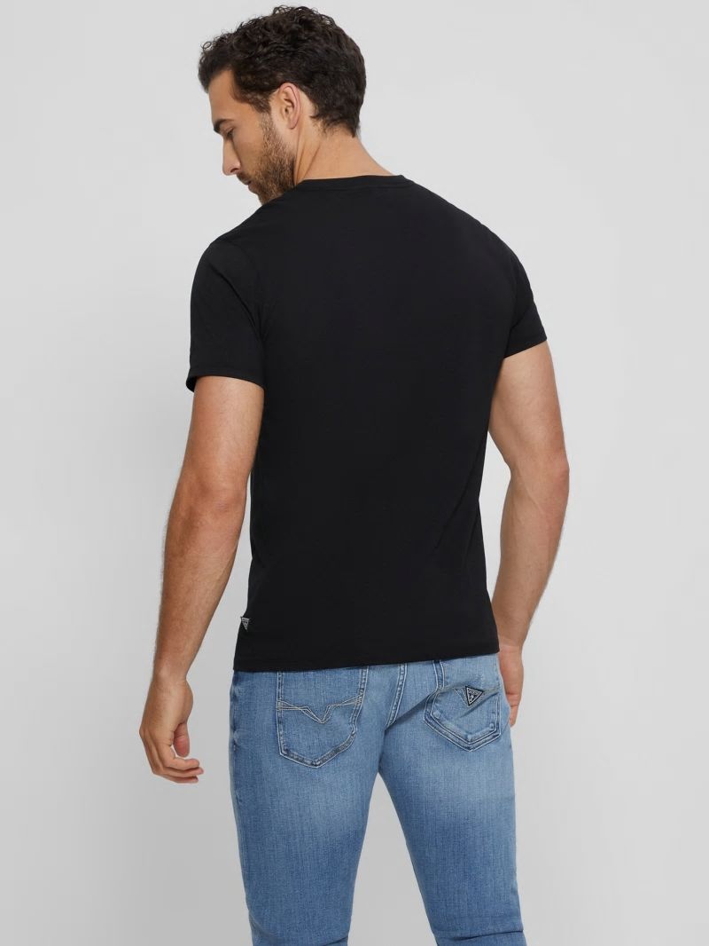 Guess Metallic Signature Tee - Black