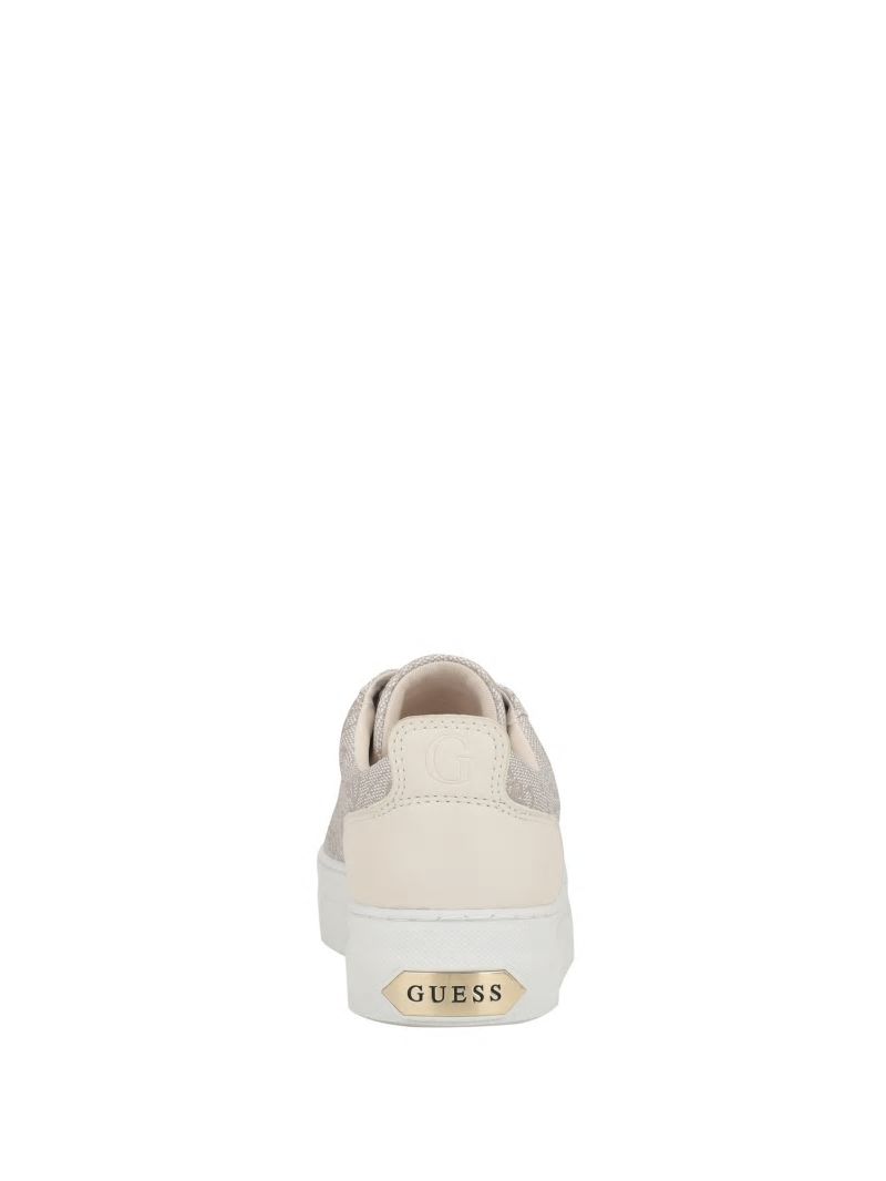 Guess Logo Print Low-Top Sneakers - Ivory 150