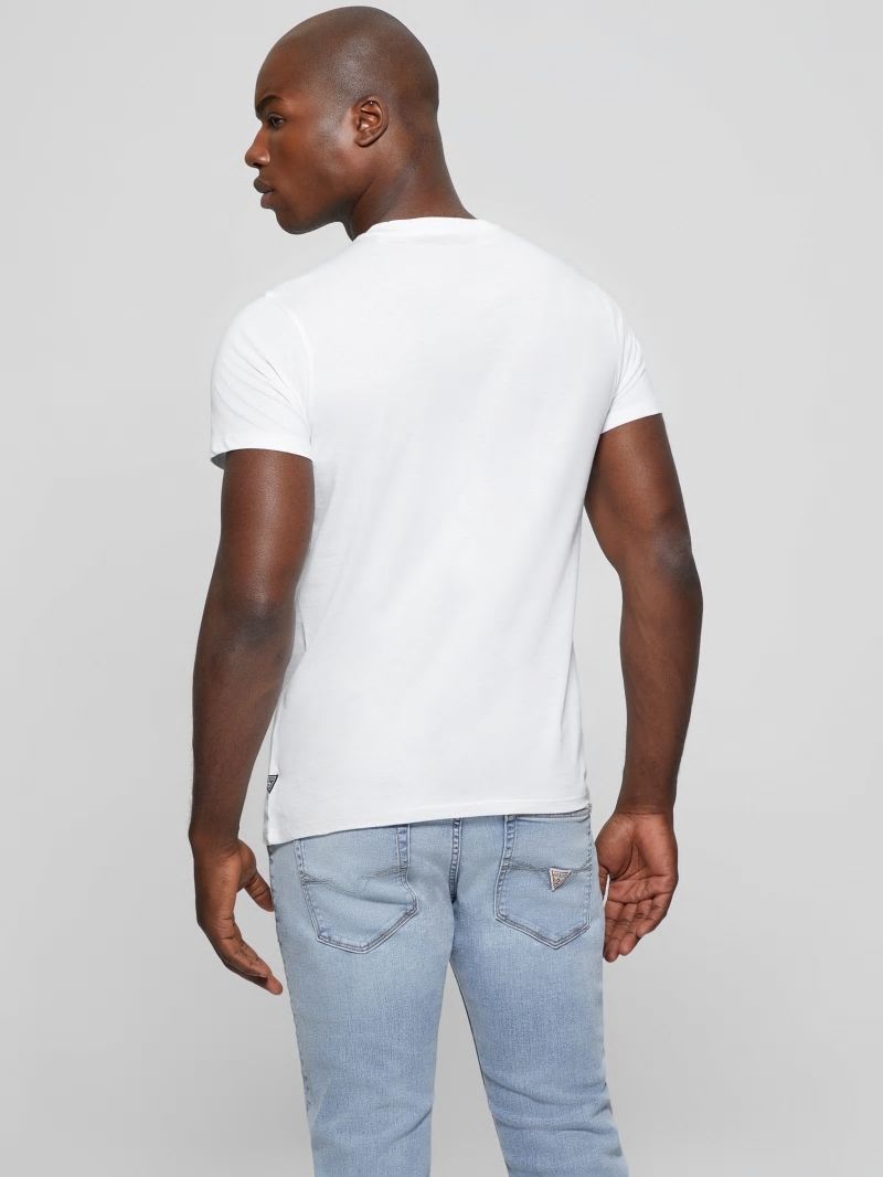 Guess Iridescent Signature Tee - Pure White