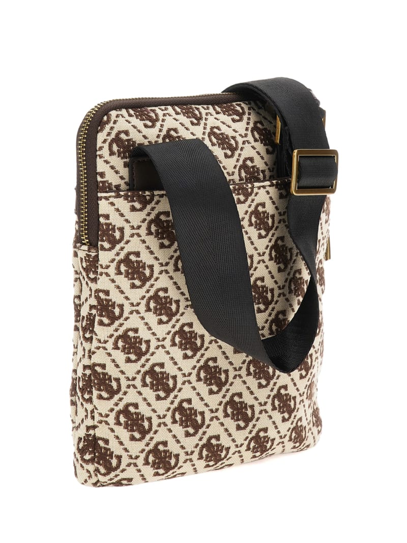 Guess Quattro G Flat Crossbody - Brown