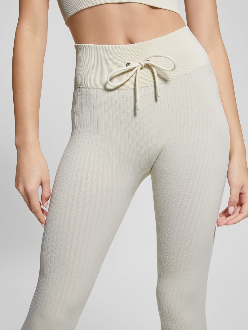 Guess Seamless Ribbed Leggings - Warm White