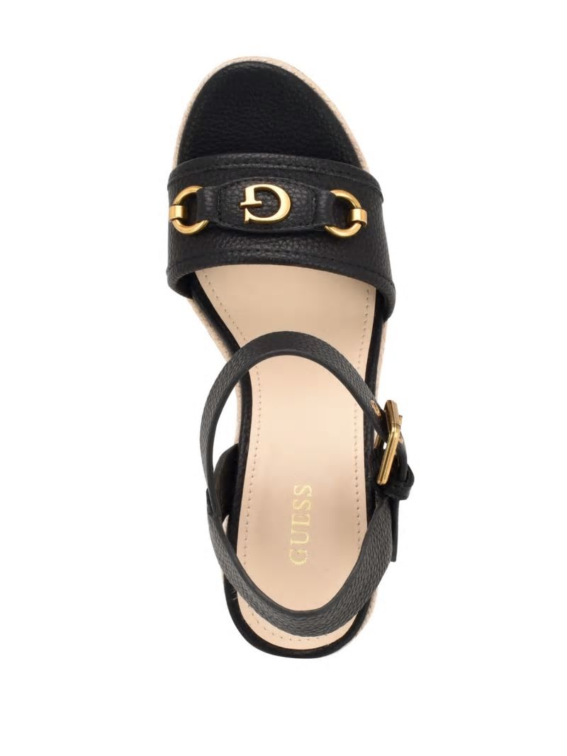 Guess Hisley Wedge Sandals - Black 002