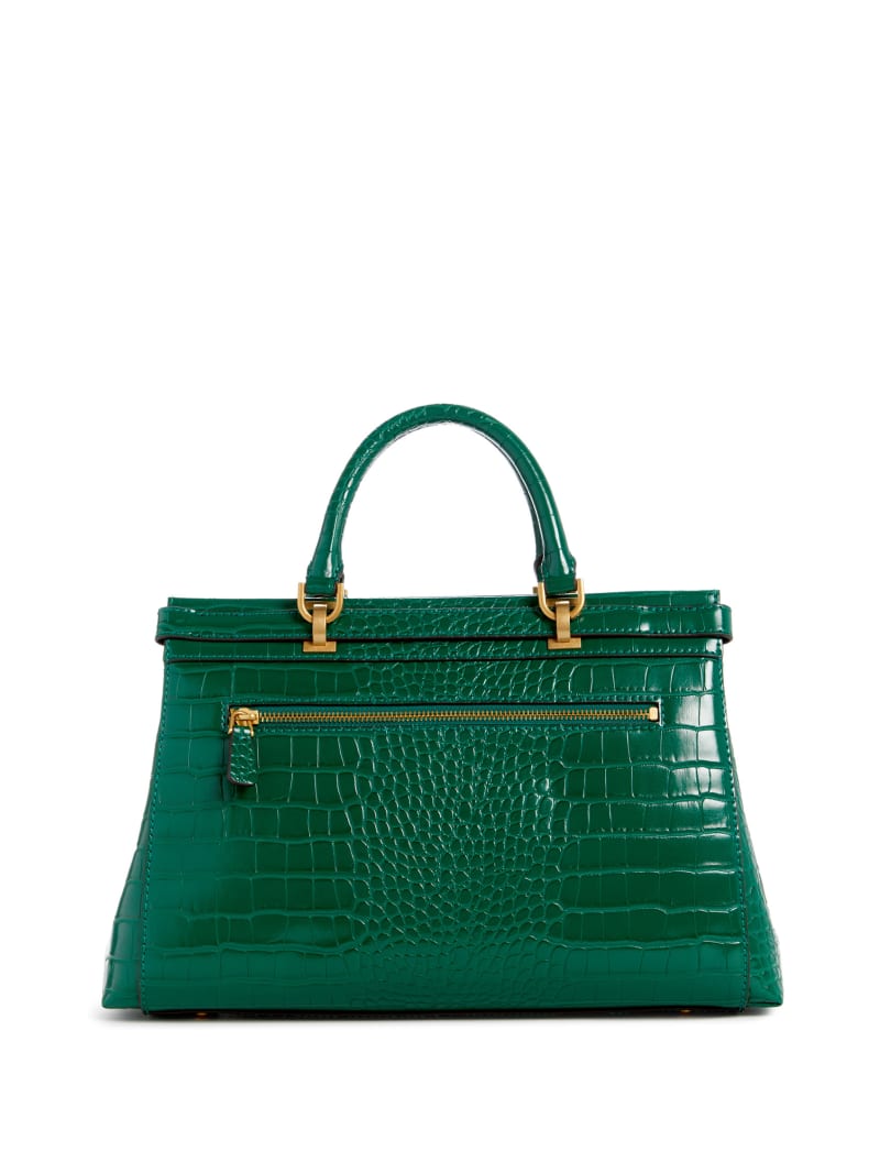 Guess Sestri Crocodile-Embossed Satchel - Green