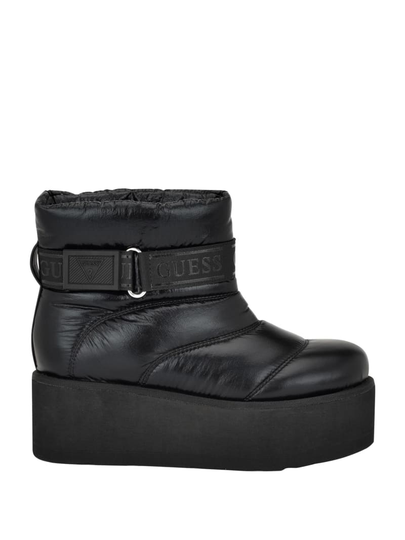 Guess Jilona Metallic Platform Fur Booties - Black 001