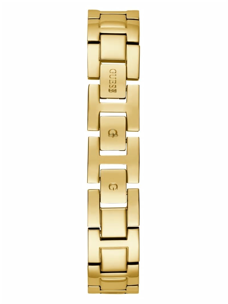 Guess Gold-Tone Diamond and Pearl Analog Watch - Gold