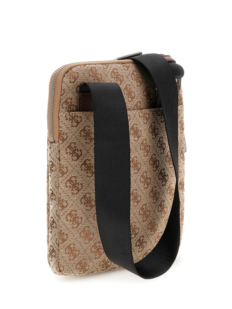 Guess Vezzola Jacquard Flat Crossbody - Brown