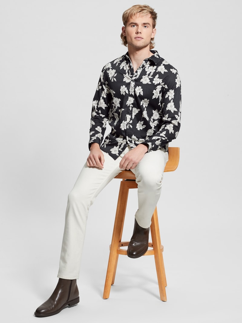 Guess Luxe Magnolia Shirt - Falling Magnolia Black