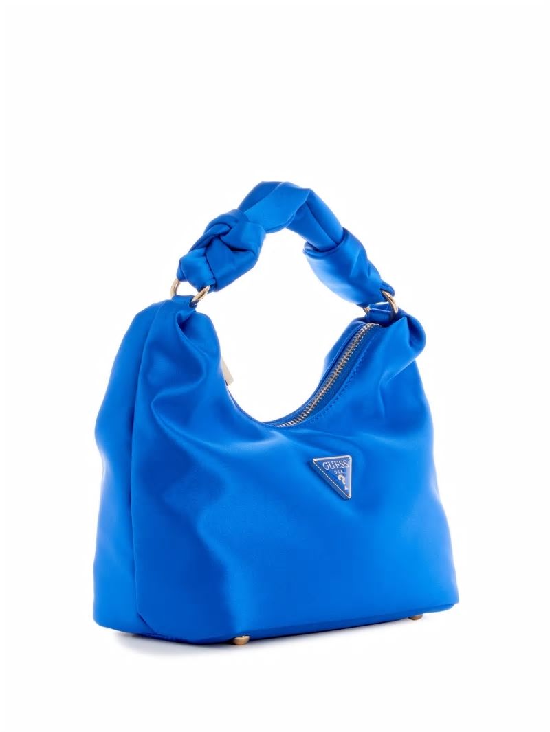 Guess Velina Satin Hobo Bag - Bleu/Cherbourg Wash