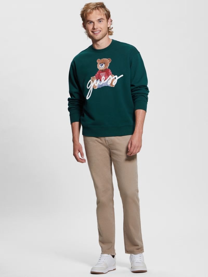 Guess Max Logo Bear Sweatshirt - Dark Jade