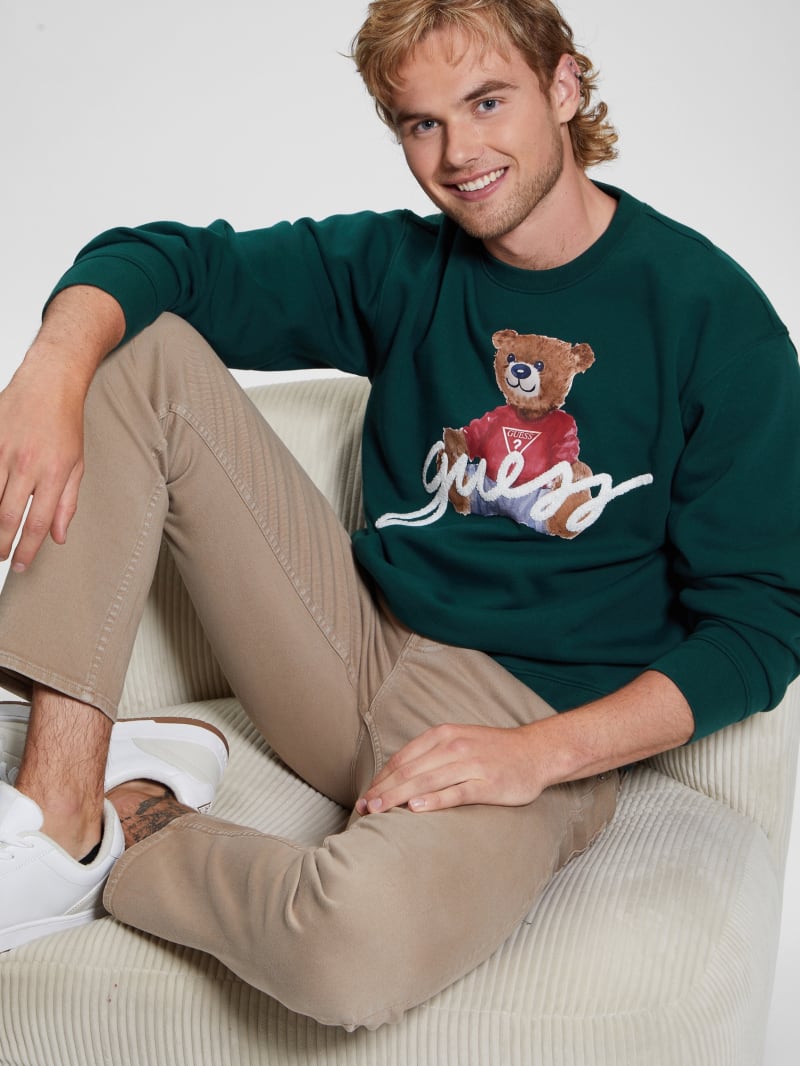 Guess Max Logo Bear Sweatshirt - Dark Jade