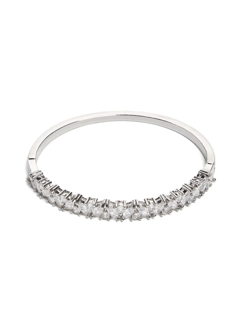 Guess Silver-Tone Cubic Zirconia Bangle - Silver