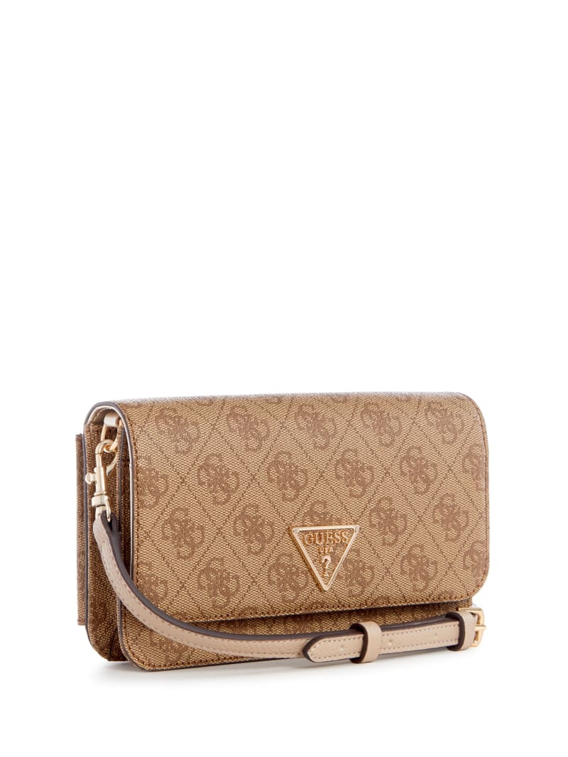 Guess Noelle Quattro G Crossbody Organizer Wallet - Latte Logo