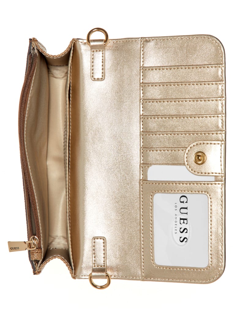 Guess Noelle Quattro G Crossbody Organizer Wallet - Latte Logo