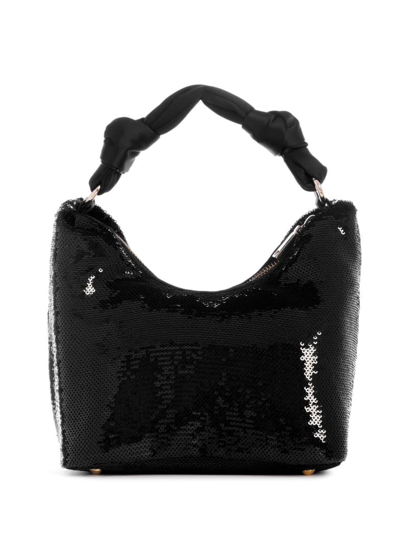 Guess Velina Sequin Hobo Bag - Black