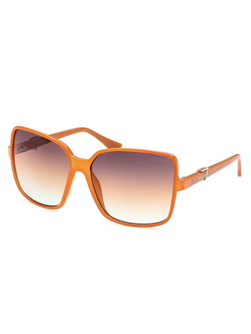 Guess Oversized Square Logo Sunglasses - Neon Orange