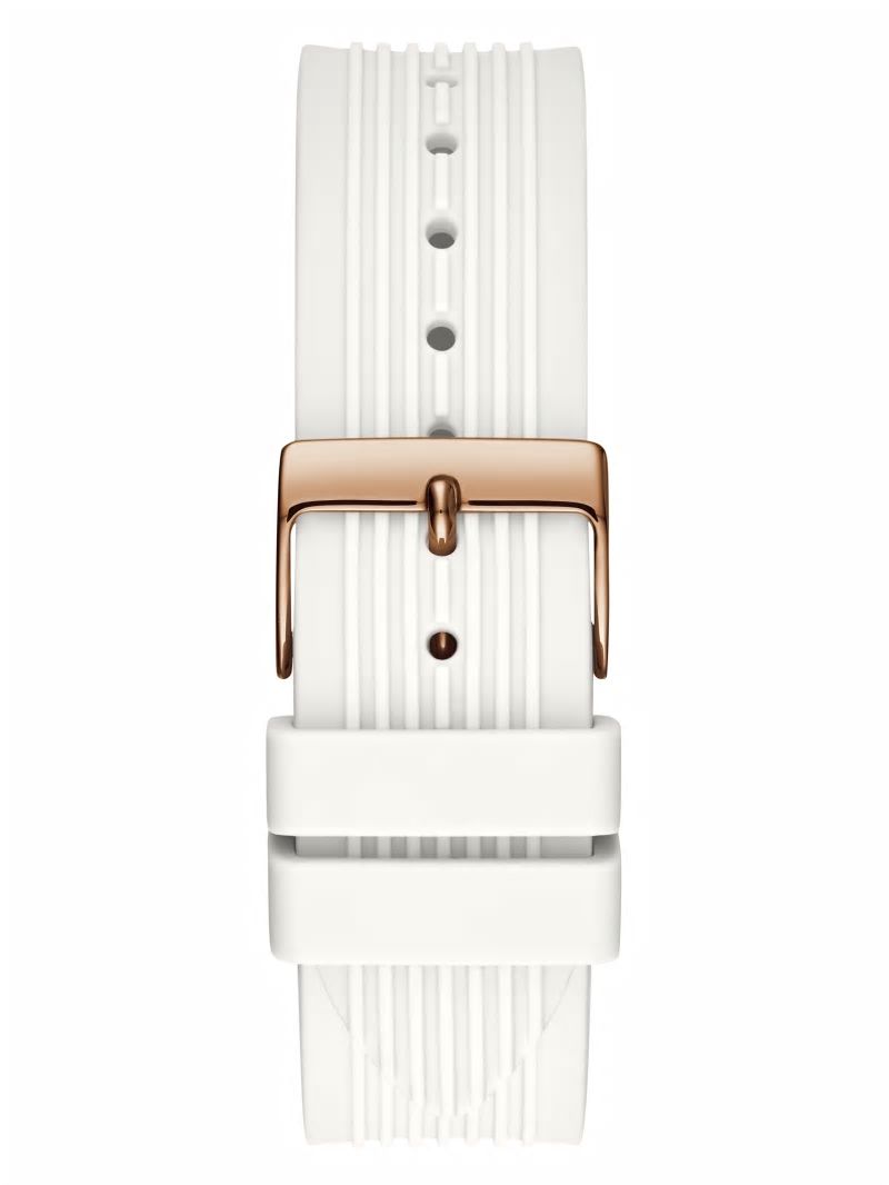 Guess Rose Gold-Tone And White Multifunction Watch - White Multi