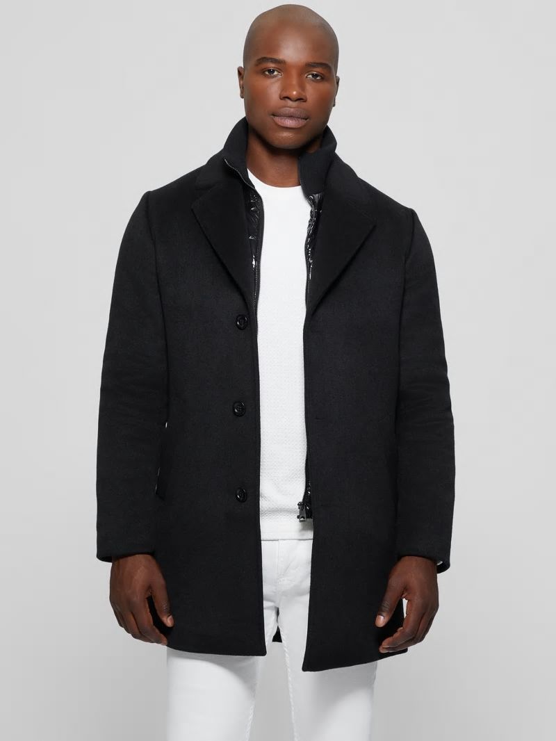 Guess Wool-Blend Coat - Black