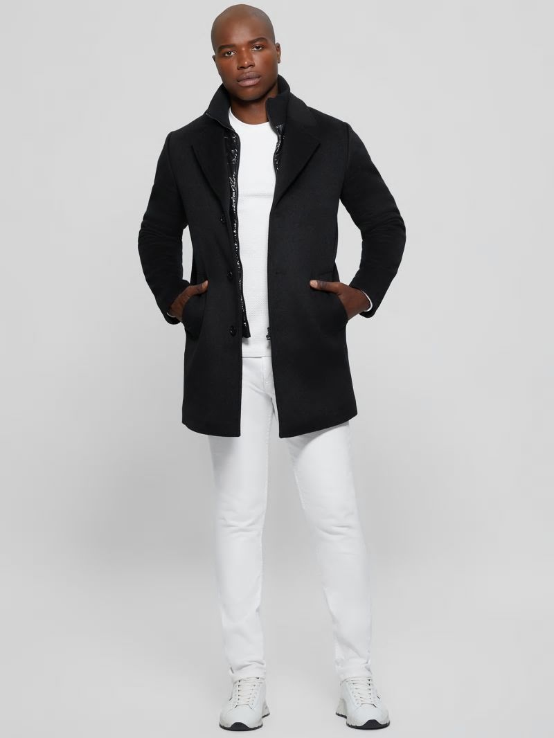 Guess Wool-Blend Coat - Black