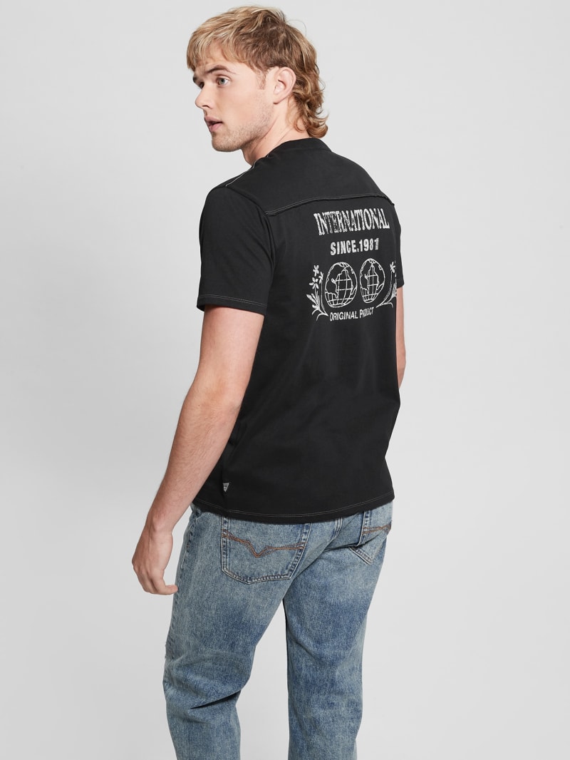 Guess Tri-Tiger Emblem Tee - Black