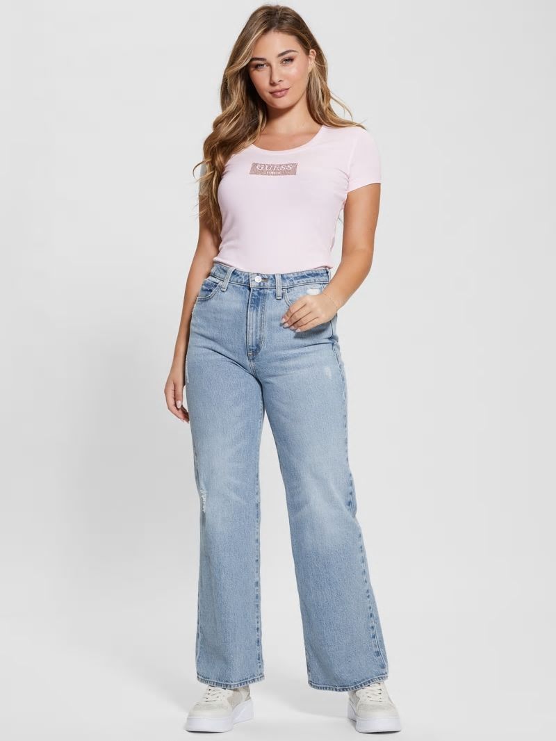 Guess Studded Box Tee - Low Key Pink