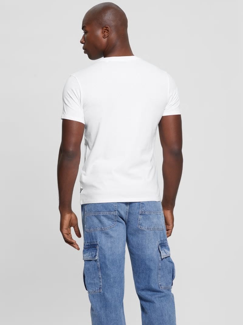 Guess Logo Tri-Scroll Tee - Pure White