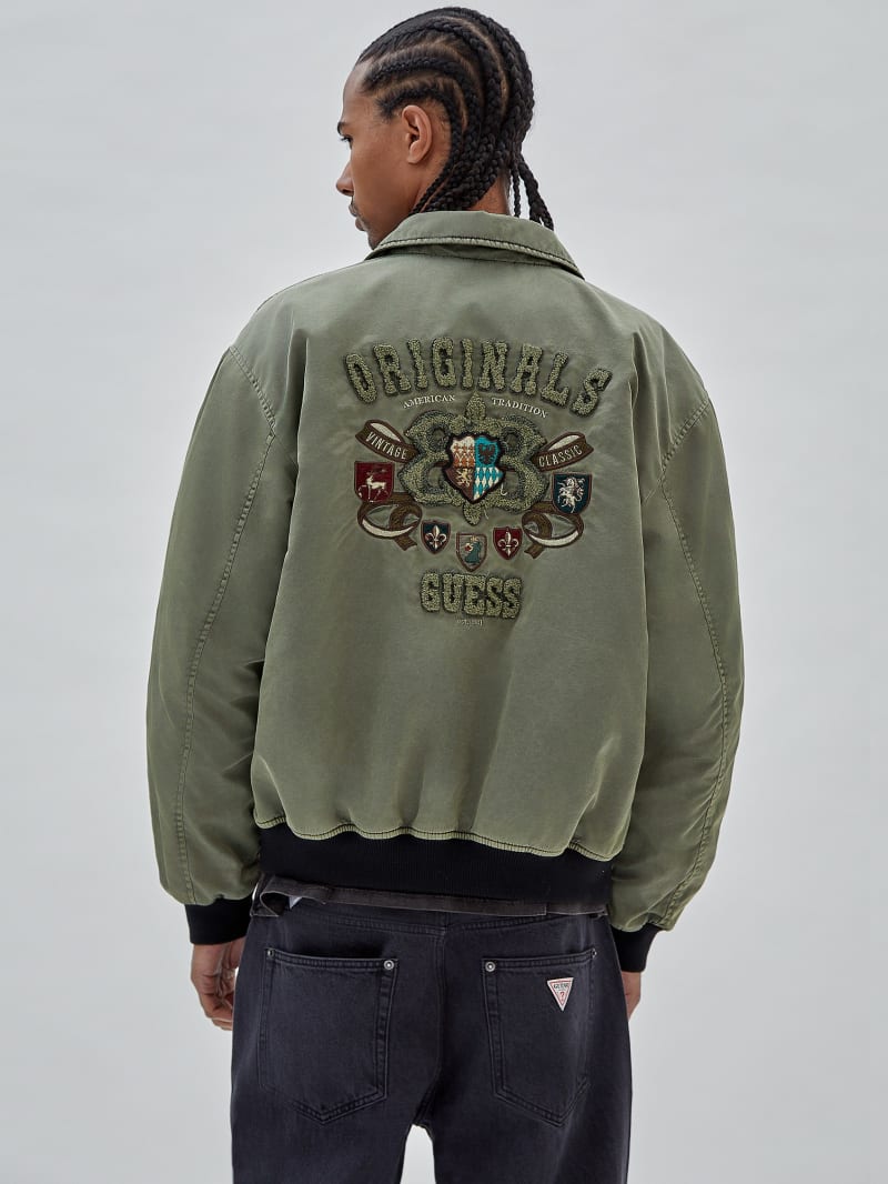 Guess GUESS Originals Nylon Jacket - Olive Morning