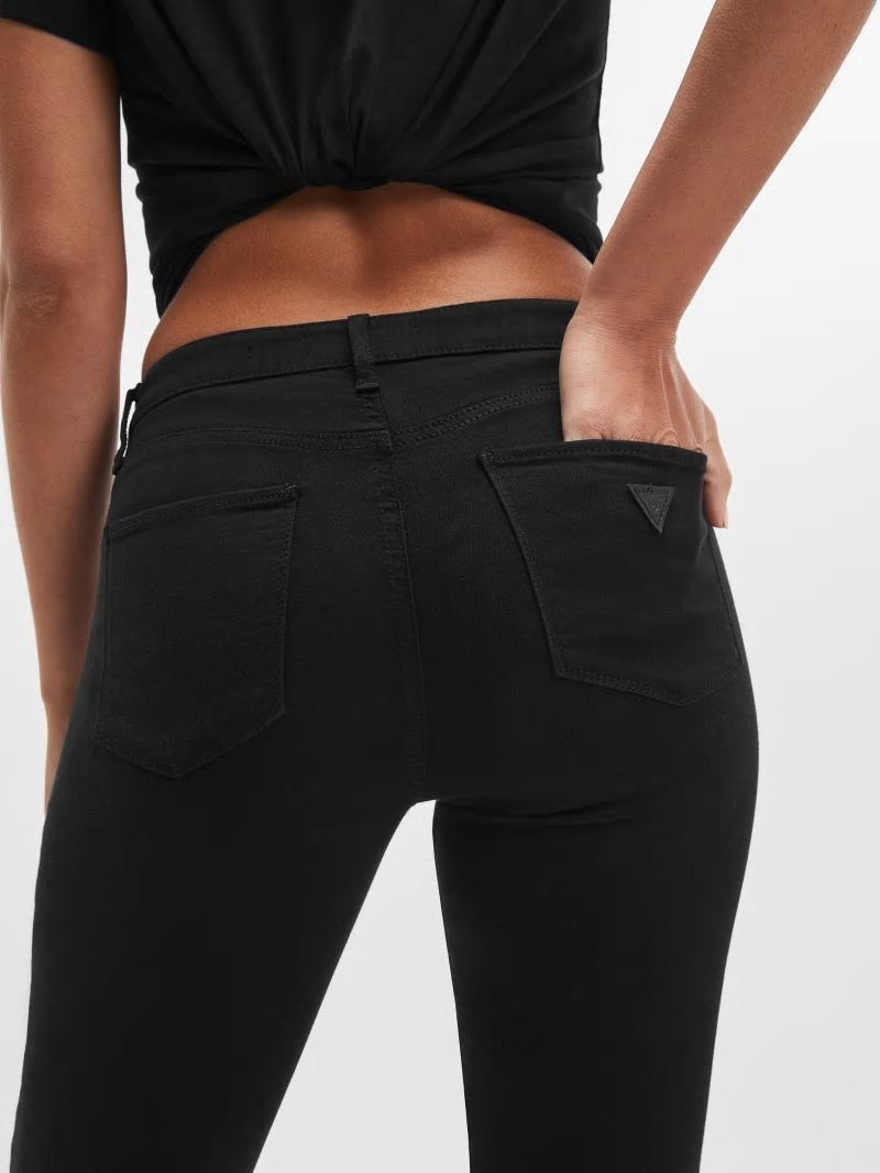 Guess Sexy Curve Mid-Rise Skinny Jeans - Overdye Black