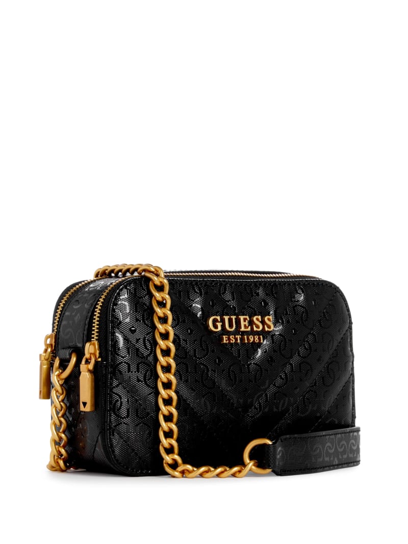 Guess Jania Quilted Camera Crossbody - Black