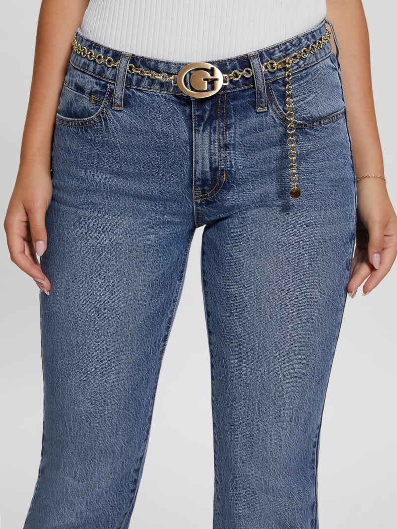 Guess Chain G-Belt Sexy Straight Jeans - Lunar Blue Wash