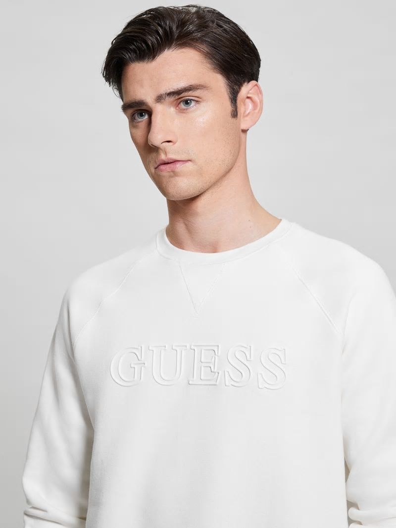 Guess Eco Aldwin Logo Sweatshirt - Blanc/Scuffy