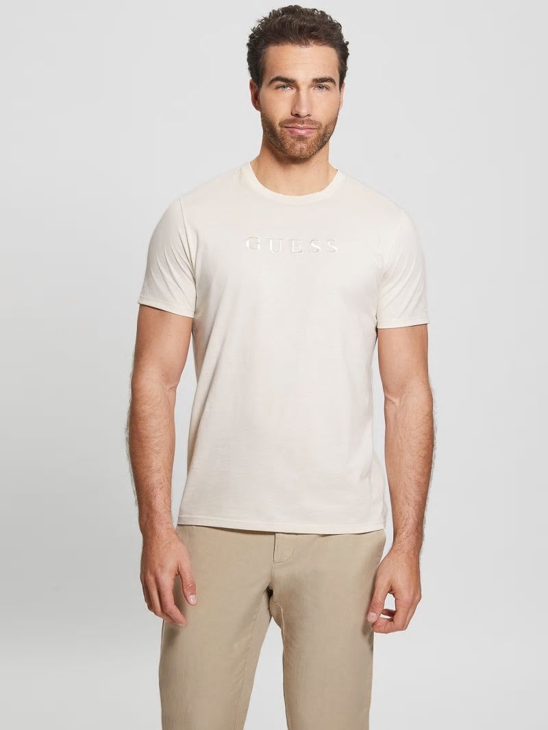 Guess Embroidered Logo Tee - Vanilla Cream