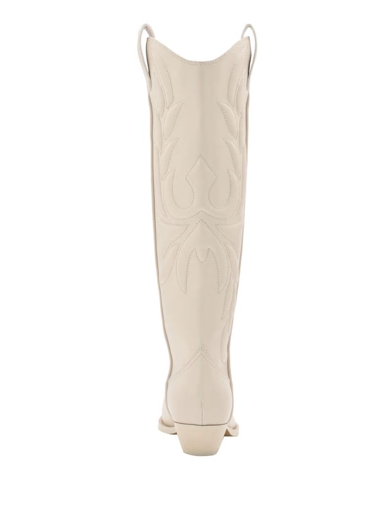 Guess Ginnifer Knee-High Cowboy Boots - Ivory 150