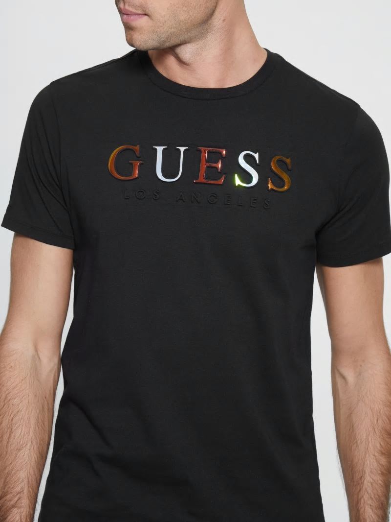 Guess Embossed Logo Tee - Black