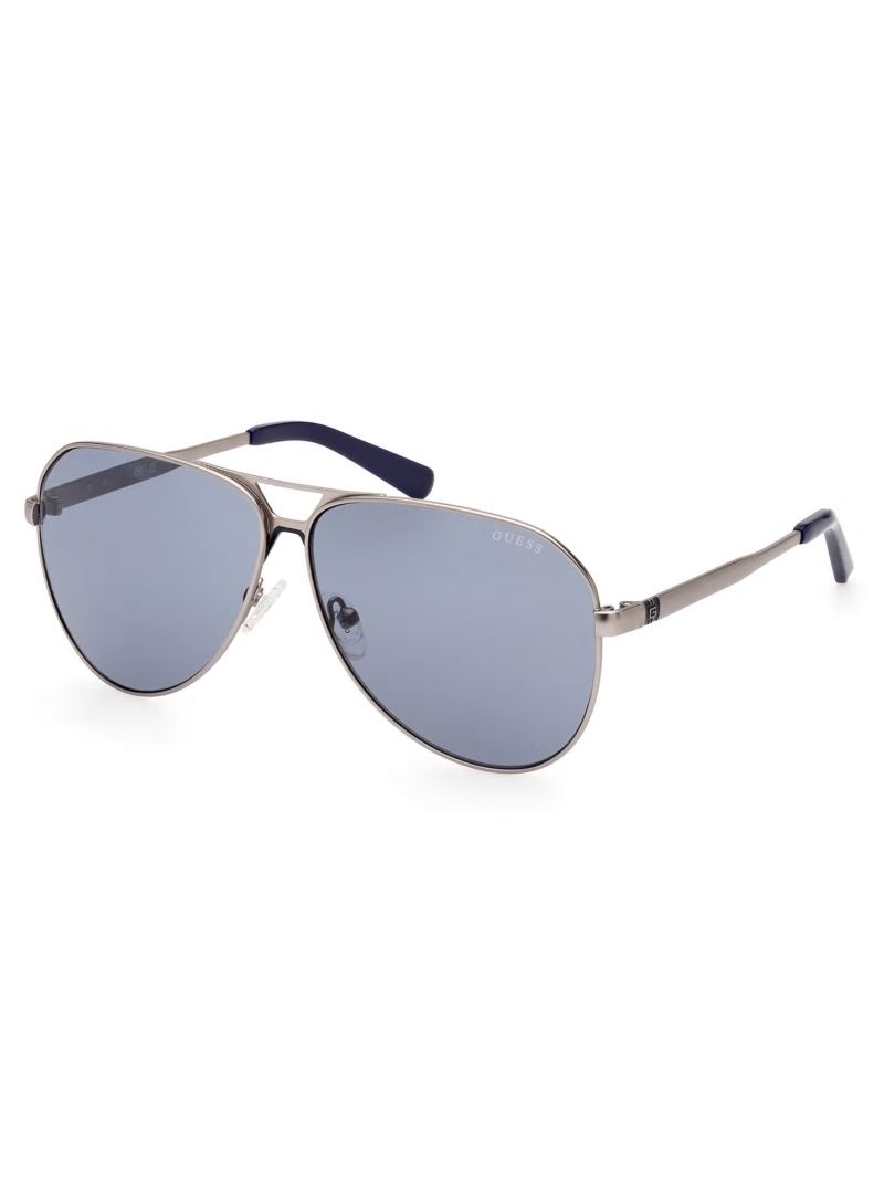 Guess Metal Aviator Sunglasses - Silver