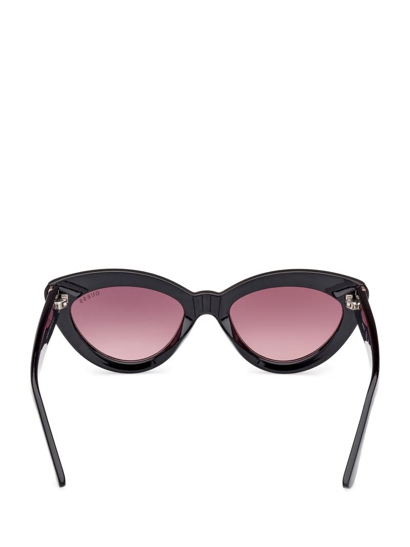 Guess Kenzie Plastic Cat-Eye Sunglasses - Black