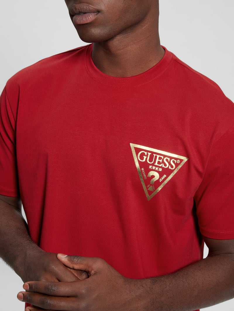 Guess Chinese New Year Stamped Dragon Tee - Chili Red