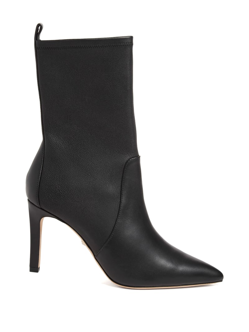 Guess Mavrik Leather Ankle Bootie - Black Snakeskin