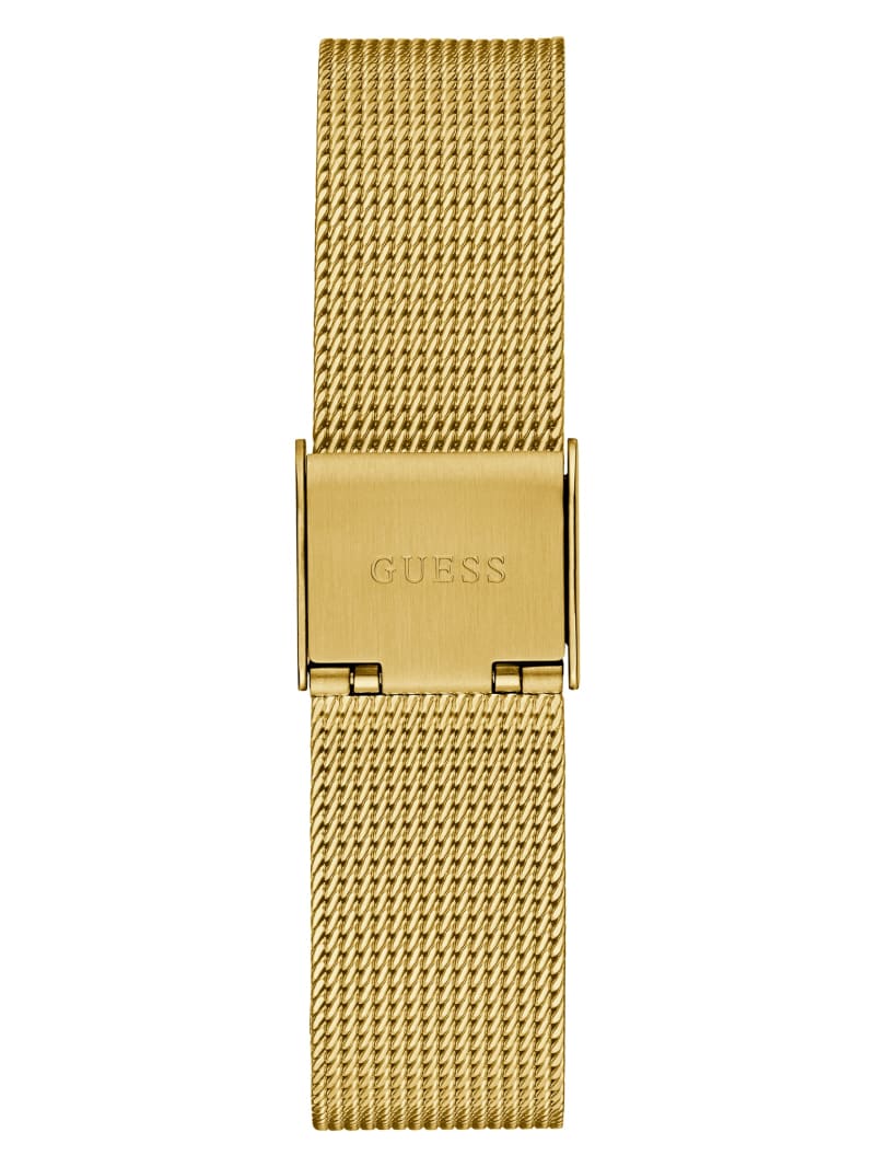 Guess Gold-Tone Triangle Mesh Analog Watch - Gold