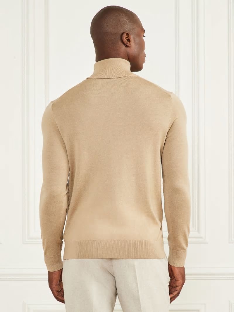 Guess Merino Wool Turtleneck Sweater - Herb Tan