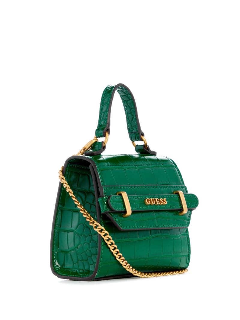 Guess Sestri Crocodile-Embossed Mini Crossbody - Green