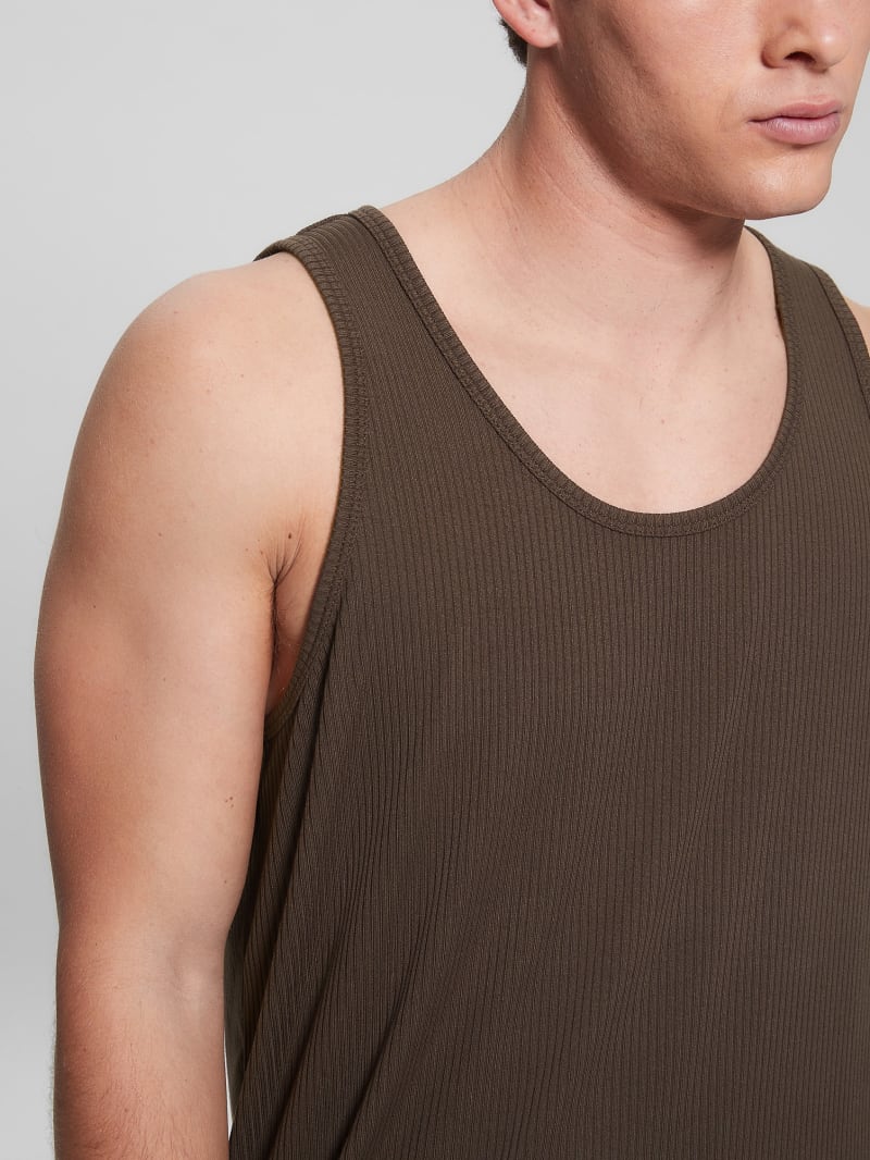 Guess Eco Cyrus Ribbed Tank - Cafe Noir