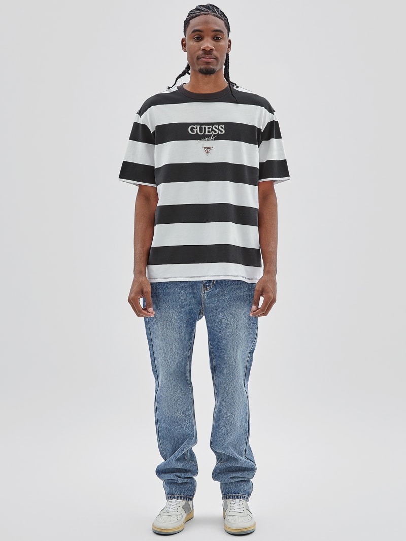 Guess GUESS Originals Rugby Stripe Tee - Washed Out Black Multi